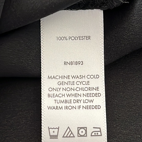 H by Halston Black Satin Feel Split Neck Pullover Shirt Size Small - Picture 7 of 8